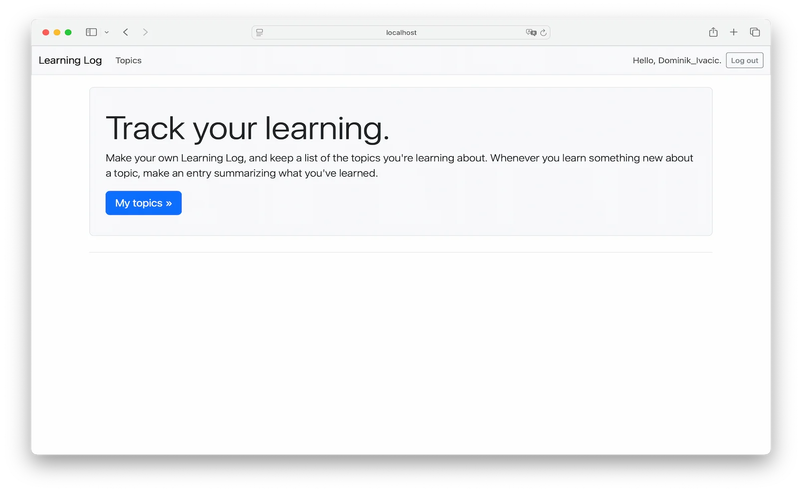 Learning Log
