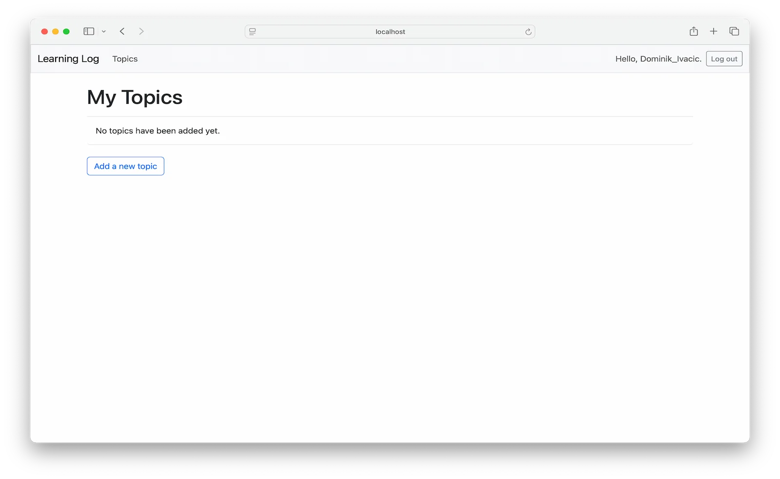 Learning Log